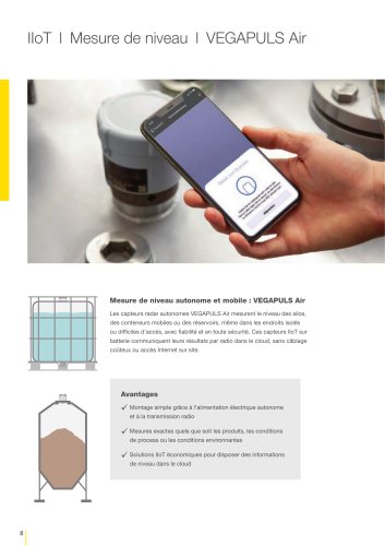 Catalogue produits: VEGAPULS-Air (Capteur radar autonome avec transmission sans fil)