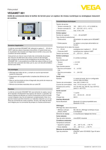 Fiche produit VEGAMET 861