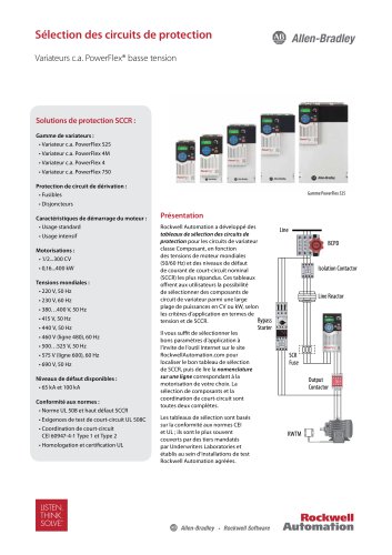 Sélection des circuits de protection