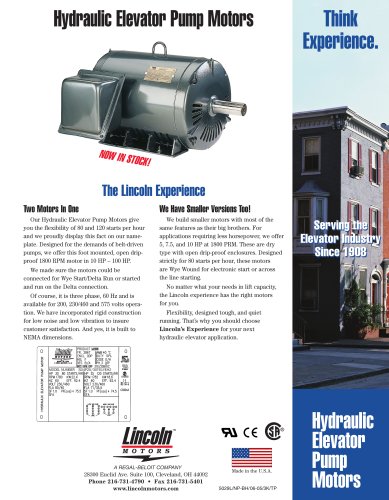 Hydraulic Elevator Pump Motors