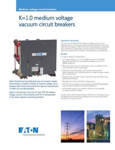 Medium voltage circuit breakers