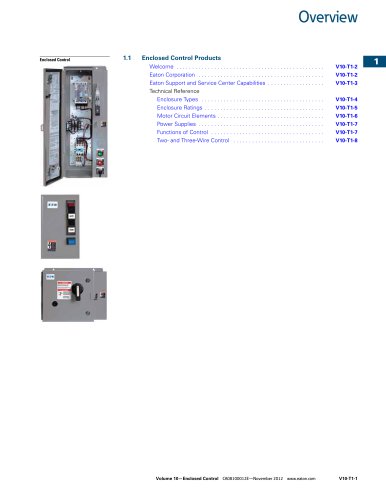 Volume 10, Tab 01 - Enclosed Control Products Overview