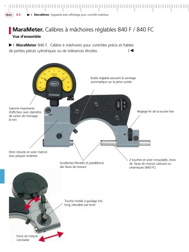 MaraMeter Calibres à mâchoires réglables 840 FC avec faces mesurantes en céramique