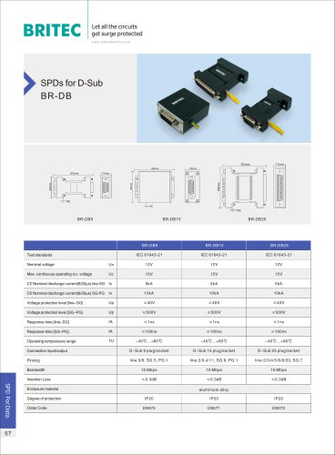 BR-DB9 BR-DB15 BR-DB25