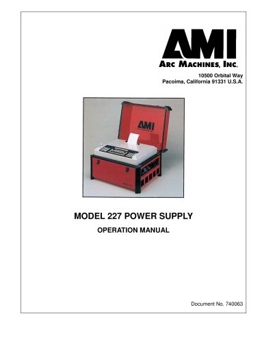 MODEL 227 POWER SUPPLY