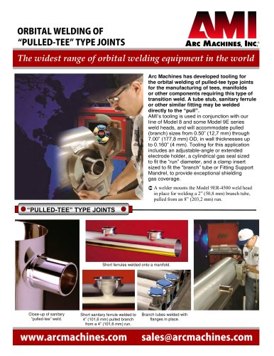 Orbital Welding of "Pulled-Tee" Type Joints