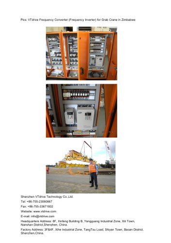 VTdrive Frequency Converter (Frequency Inverter) for Grab Crane in Zimbabwe