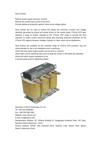 VTdrive What is Variable Speed Drive VSD Input Choke