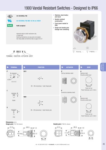 Vandal Resistant Switches