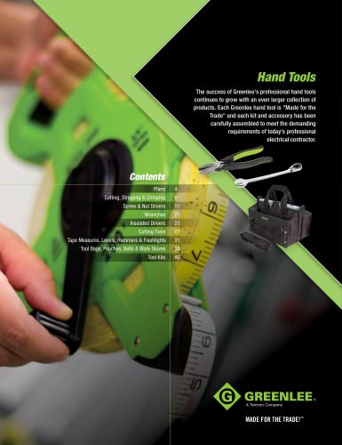 Hand Tools: pages 3 to 40