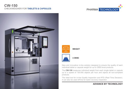 CW-150 CHECKWEIGHER FOR TABLETS & CAPSULES