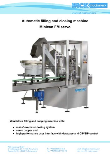 Automatic filling and closing machine Minican FM servo