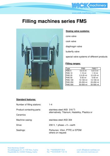 Filling machines series FMS