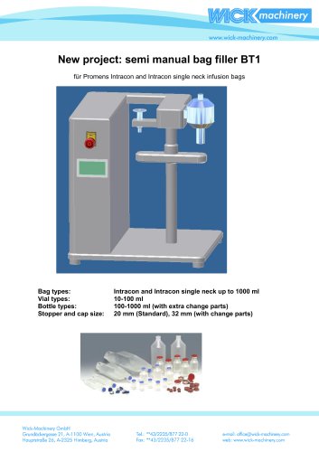 New project: semi manual bag filler BT1