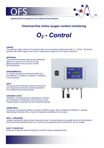 online residual oxygen monitoring O2–Control