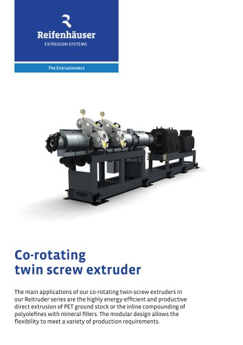 Co-rotating twin screw extruder