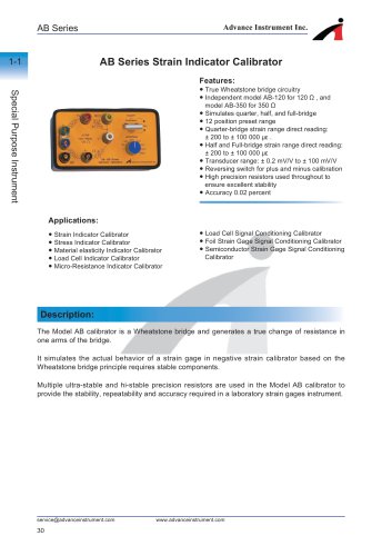 AB Series Strain Indicator Calibrator