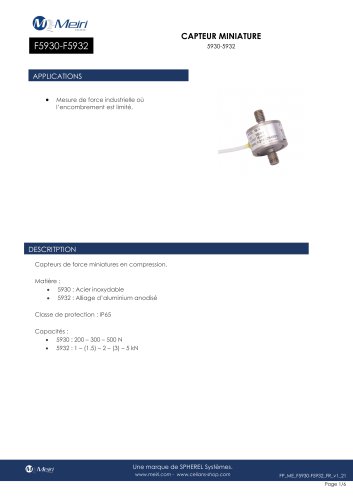 F5930-F5932 CAPTEUR MINIATURE