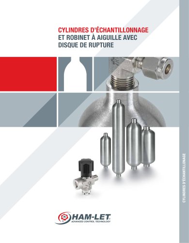 CYLINDRES D?ÉCHANTILLONNAGE ET ROBINET À AIGUILLE AVEC DISQUE DE RUPTURE